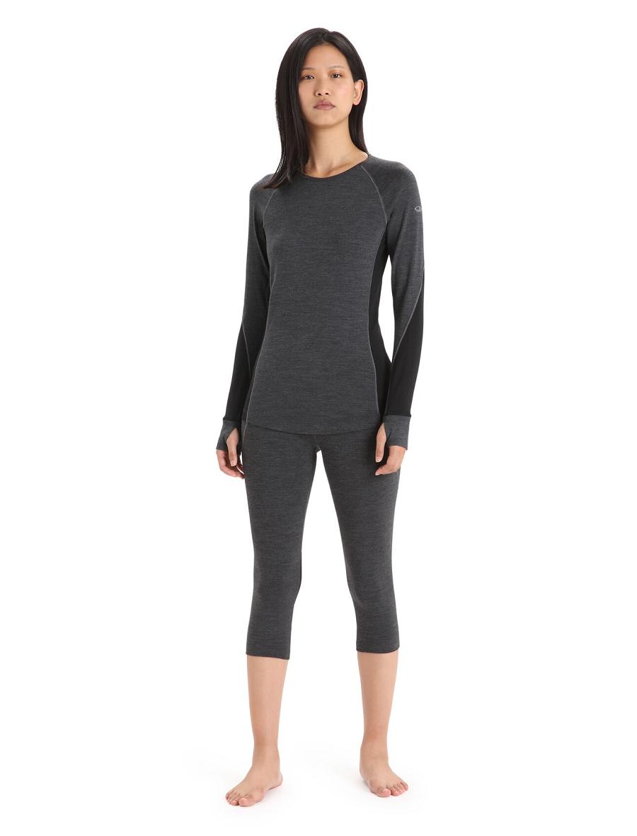 Icebreaker BodyfitZone™ Merino 260 Zone 3/4 Thermal Leggings Naisten Base Layers Mustat | FI 1868LISH